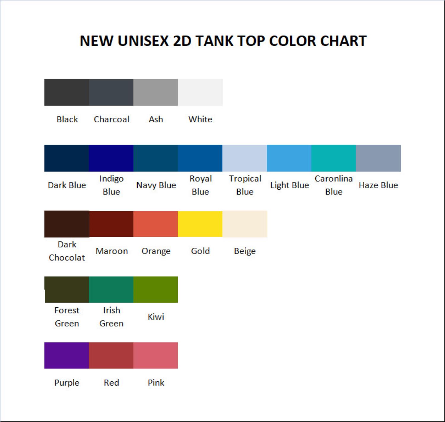 tank top color chart - Twisted-Wonderland Shop