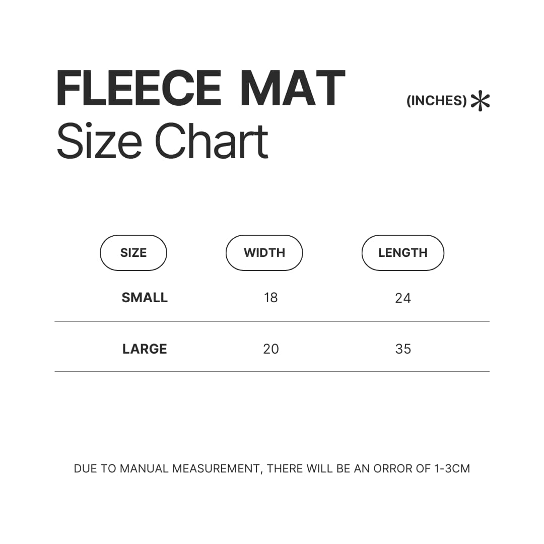 Fleece Mat Size Chart - Twisted-Wonderland Shop
