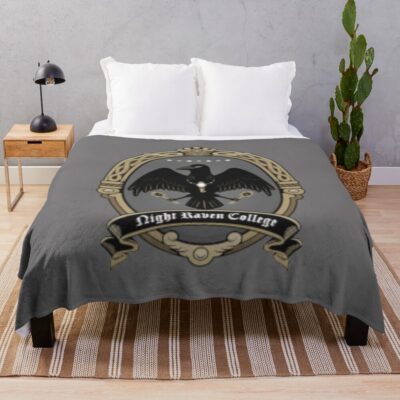 Night Raven College Throw Blanket