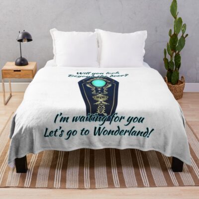 Let S Go To Wonderland Twisted Wonderland Throw Blanket