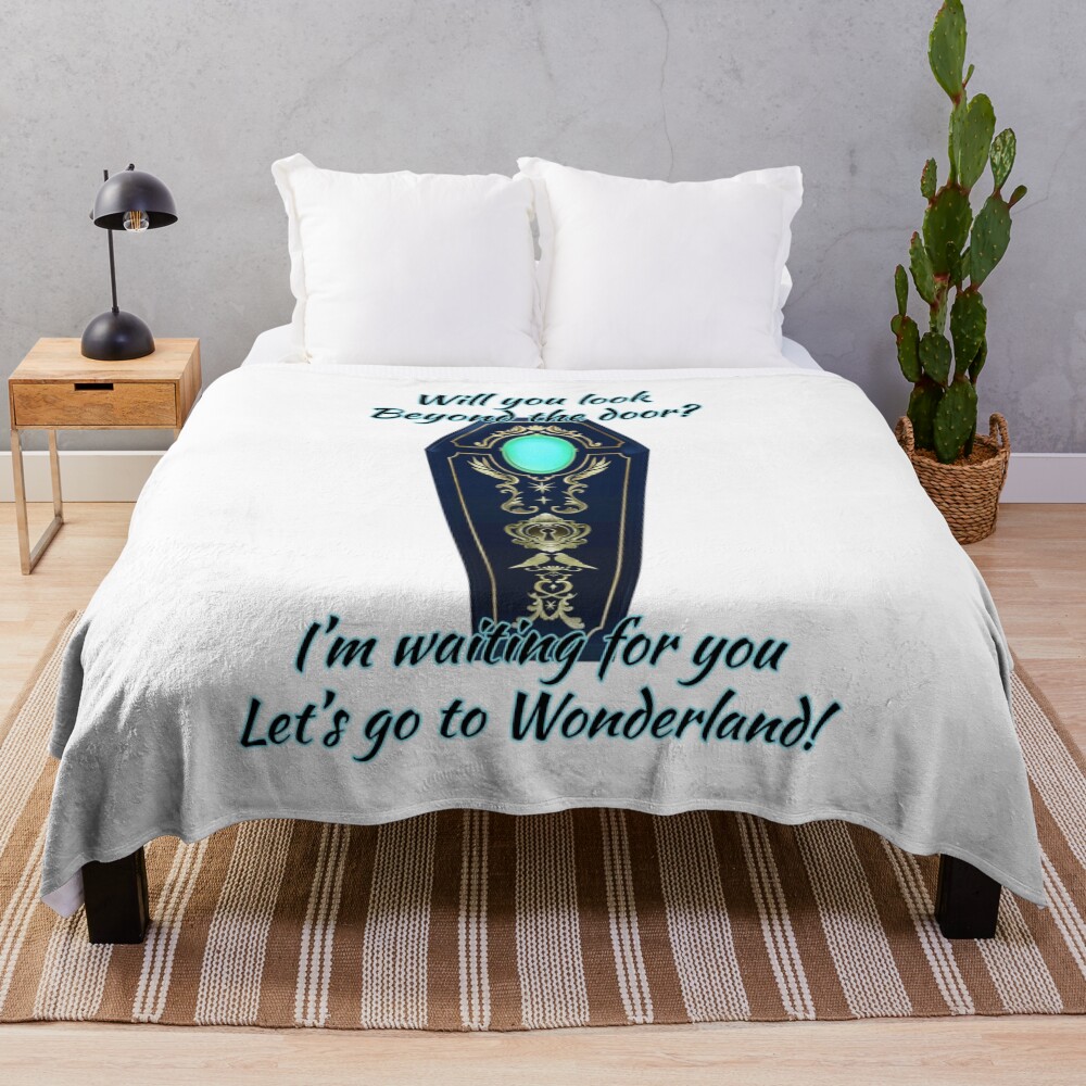 Let S Go To Wonderland Twisted Wonderland Throw Blanket